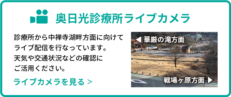 奥日光診療所ライブカメラ　診療所から中禅寺湖の景色をライブ配信中です。天気や光津状況などの確認にご活用ください。